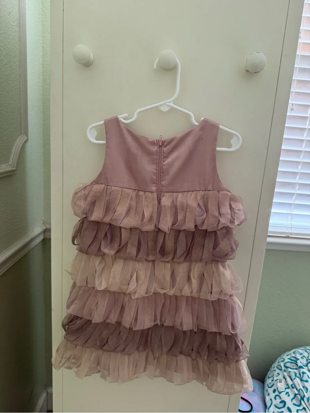 Biscotti Dusty Rose Chiffon Ruffle Dress